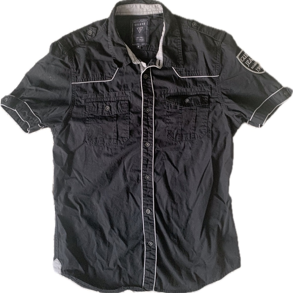 Guess Black Casual Button Down Shirt
